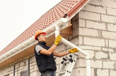 Pose et remplacement de gouttières au Hinglé